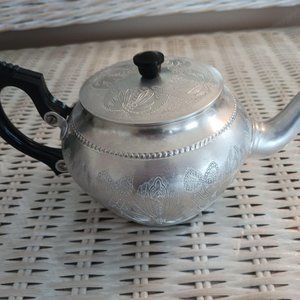 Vintage SonA WARE Etched Aluminum Teapot